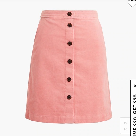 J Crew Corduroy Skirt Warm Rose Pinn 12 NWT - Picture 2 of 9
